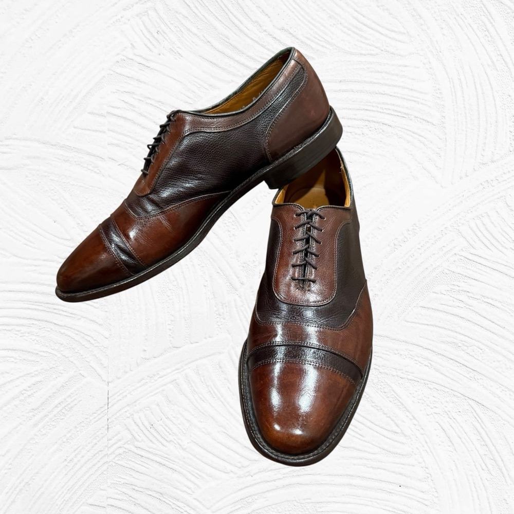 Allen Edmonds Winhall Leather Cap Toe Dress Shoes Oxford 12B Brown